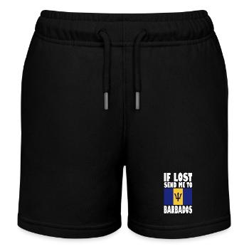 Barbados Flag Saying - Kids Organic Sweat Shorts by Stanley/Stella - black - Front