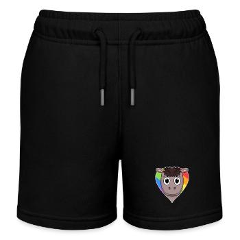 Pferd Lgbt Regenbogen Farben - Kinder Organic Joggingshorts Mini Bolter von Stanley/Stella - Schwarz - Vorne