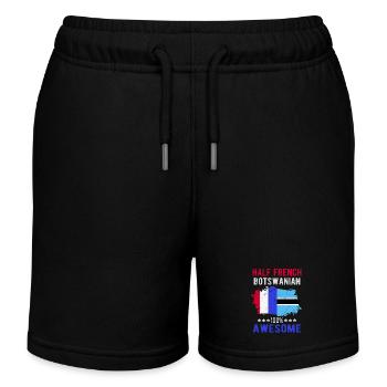 Halb Franzose Halb Batswana - Kinder Organic Joggingshorts Mini Bolter von Stanley/Stella - Schwarz - Vorne