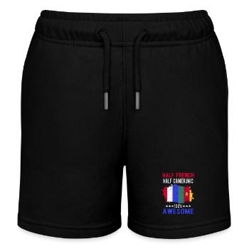 Halb Franzose Halb Kameruner - Kinder Organic Joggingshorts Mini Bolter von Stanley/Stella - Schwarz - Vorne