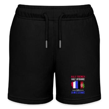 Half French Half Afghan - Kids Organic Sweat Shorts by Stanley/Stella - black - Front
