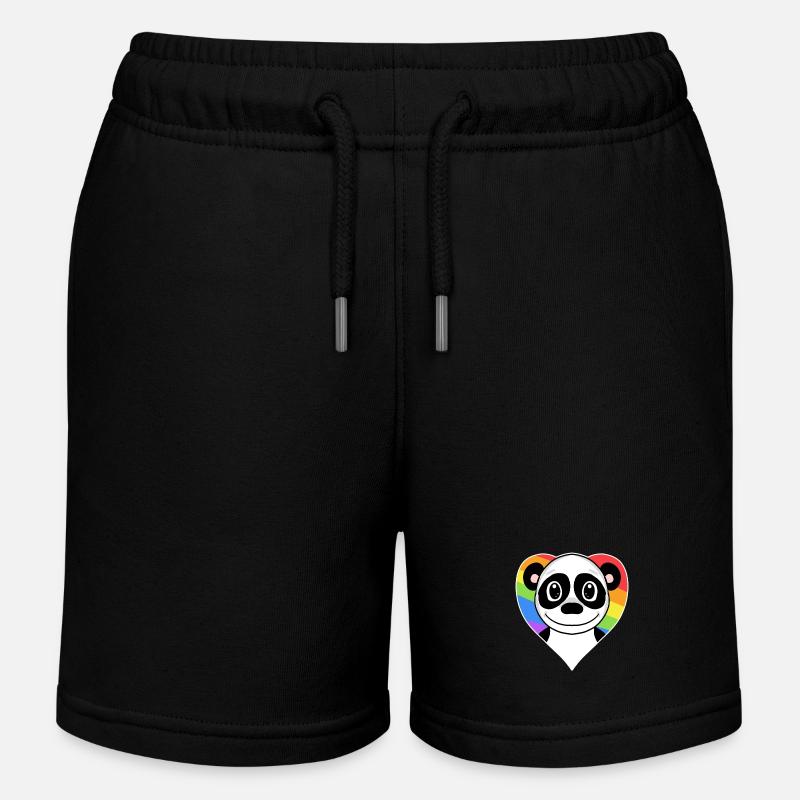 Gay Rainbow Panda LGBT - Short de jogging enfant bio Stanley/Stella - noir