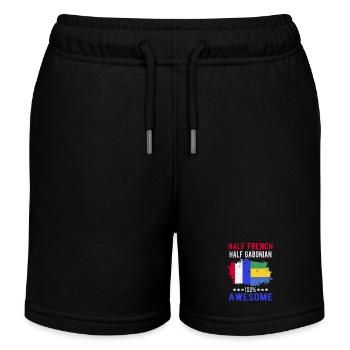 Half French Half Gabonese - Kids Organic Sweat Shorts by Stanley/Stella - black - Front