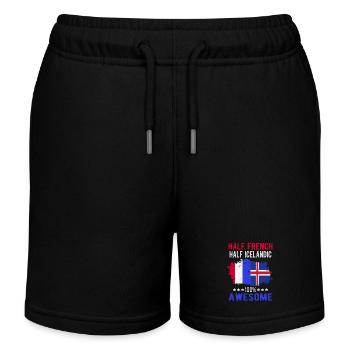 Half French Half Icelandic - Kids Organic Sweat Shorts by Stanley/Stella - black - Front
