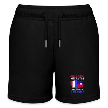 Halb Franzose Halb Haitianer - Kinder Organic Joggingshorts Mini Bolter von Stanley/Stella - Schwarz - Vorne