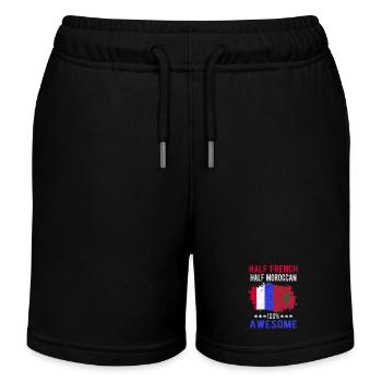 Half French Half Moroccan - Kids Organic Sweat Shorts by Stanley/Stella - black - Front