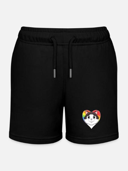 Ragdoll Katze - Regenbogen Herz - Kinder Organic Joggingshorts Mini Bolter von Stanley/Stella - Schwarz
