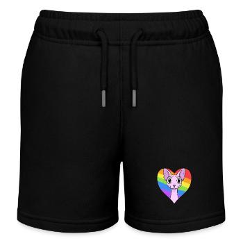 Chat LGBT Sphynx Rainbow - Short de jogging enfant bio Stanley/Stella - noir - Devant