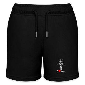 Paris Eiffelturm Strommast Elektriker Satire Liebe - Kinder Organic Joggingshorts Mini Bolter von Stanley/Stella - Schwarz - Vorne