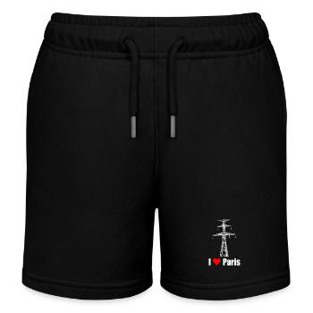 Paris Eiffelturm Strommast Elektriker Satire Liebe - Kinder Organic Joggingshorts Mini Bolter von Stanley/Stella - Schwarz - Vorne