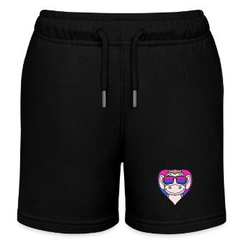 Bisexual Monkey Gift - Kids Organic Sweat Shorts by Stanley/Stella - black - Front