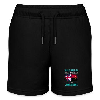 Half British Half Angolier - Kids Organic Sweat Shorts by Stanley/Stella - black - Front