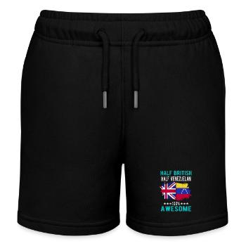 Half British Half Venezuelan - Kids Organic Sweat Shorts by Stanley/Stella - black - Front