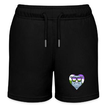 Genderqueer Rhino - Kids Organic Sweat Shorts by Stanley/Stella - black - Front
