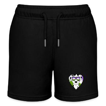 Genderqueer Lgbt Dog Dalmatian - Kids Organic Sweat Shorts by Stanley/Stella - black - Front