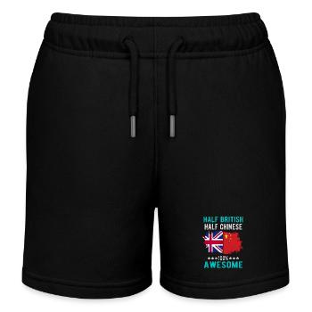 Half British Half Chinese - Kids Organic Sweat Shorts by Stanley/Stella - black - Front