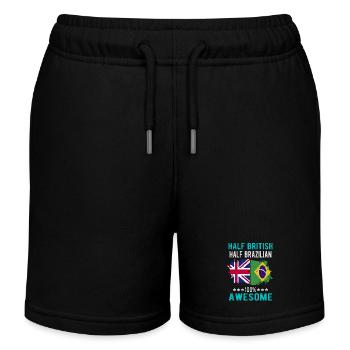 Half British Half Brazilian - Kids Organic Sweat Shorts by Stanley/Stella - black - Front