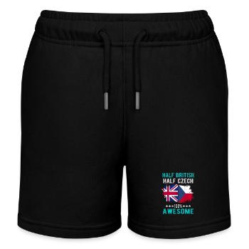Half British Half Czech - Kids Organic Sweat Shorts by Stanley/Stella - black - Front