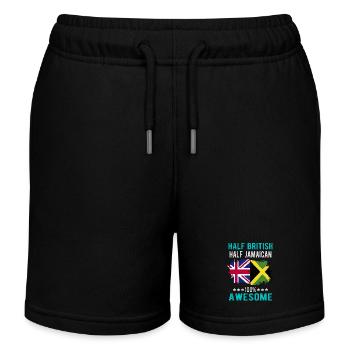 Half British Half Jamaican - Kids Organic Sweat Shorts by Stanley/Stella - black - Front