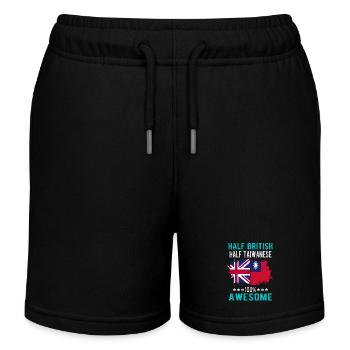 Half British Half Taiwanese - Kids Organic Sweat Shorts by Stanley/Stella - black - Front