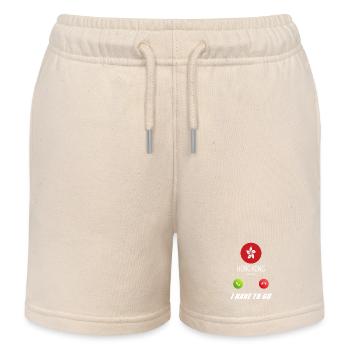 Hong Kong ruft an Lusiger Flaggen Spruch - Kinder Organic Joggingshorts Mini Bolter von Stanley/Stella - Natur - Vorne