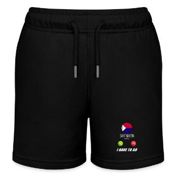 St. Martin ruft an Lusiger Flaggen Spruch - Kinder Organic Joggingshorts Mini Bolter von Stanley/Stella - Schwarz - Vorne