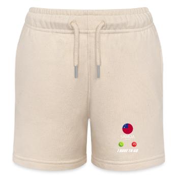 Samoa calls lusiger flags saying - Kids Organic Sweat Shorts by Stanley/Stella - soft Ecru - Front