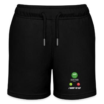 Saudi Arabien ruft an Lusiger Flaggen Spruch - Kinder Organic Joggingshorts Mini Bolter von Stanley/Stella - Schwarz - Vorne