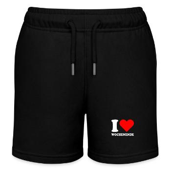 I Love Wochenende Wochenend Liebe Endlich Freitag - Kinder Organic Joggingshorts Mini Bolter von Stanley/Stella - Schwarz - Vorne
