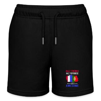 Half French Half Portuguese - Kids Organic Sweat Shorts by Stanley/Stella - black - Front