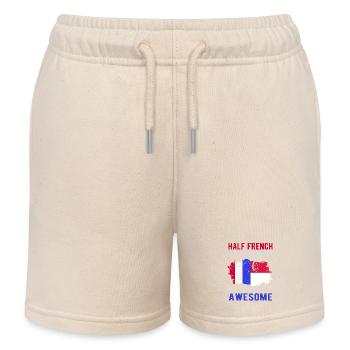 Moitié Français moitié singapourien - Short de jogging enfant bio Stanley/Stella - écru doux - Devant