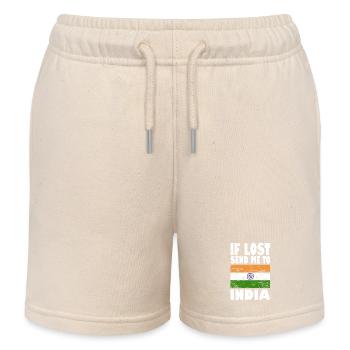 Indien Flagge Spruch - Kinder Organic Joggingshorts Mini Bolter von Stanley/Stella - Natur - Vorne
