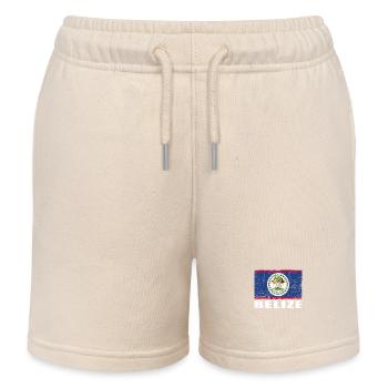Belize Flagge Grunge Belize Fahne - Kinder Organic Joggingshorts Mini Bolter von Stanley/Stella - Natur - Vorne