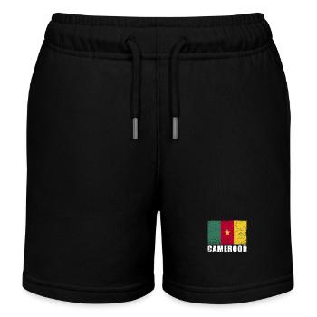 Kamerun Flagge Grunge Kamerun Fahne - Kinder Organic Joggingshorts Mini Bolter von Stanley/Stella - Schwarz - Vorne