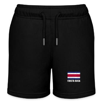 Costa Rica Flagge Grunge Costa Rica Fahne - Kinder Organic Joggingshorts Mini Bolter von Stanley/Stella - Schwarz - Vorne