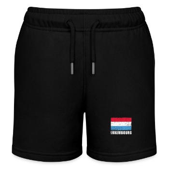 Luxemburg Flagge Grunge Luxemburg Fahne - Kinder Organic Joggingshorts Mini Bolter von Stanley/Stella - Schwarz - Vorne