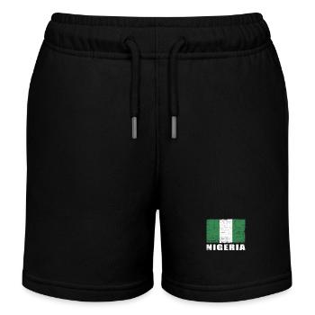 Nigeria Flagge Grunge Nigeria Fahne - Kinder Organic Joggingshorts Mini Bolter von Stanley/Stella - Schwarz - Vorne
