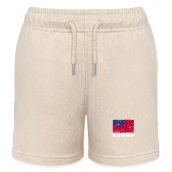 Samoa Flag Grunge Samoa Flag - Kids Organic Sweat Shorts by Stanley/Stella - soft Ecru - Front