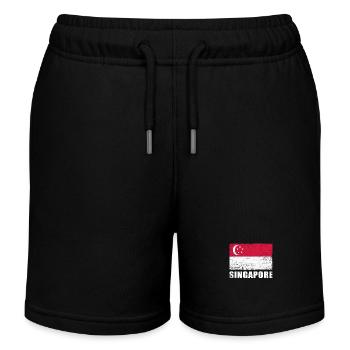 Drapeau de Singapour Grunge Drapeau de Singapour - Short de jogging enfant bio Stanley/Stella - noir - Devant