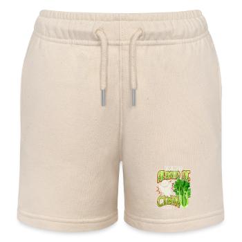 Celery, funny saying I'm-Not-Afraid-Of-Celery - Kids Organic Sweat Shorts by Stanley/Stella - soft Ecru - Front
