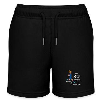 Une fille tire au football - J’ai 3 ans - Short de jogging enfant bio Stanley/Stella - noir - Devant
