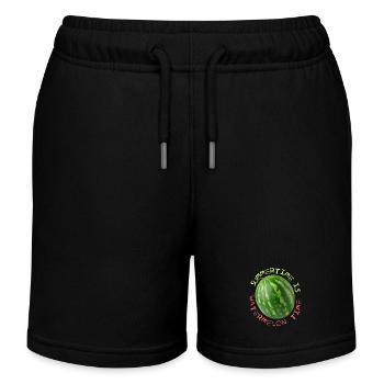 Melon, watermelon, funny saying Summertime - Kids Organic Sweat Shorts by Stanley/Stella - black - Front