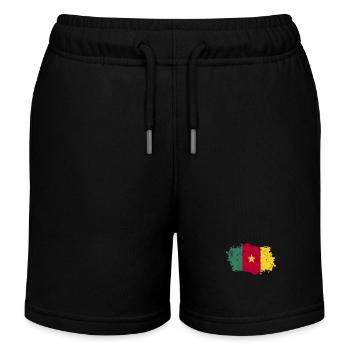 Kamerun Flagge Grunge Kamerun Fahne - Kinder Organic Joggingshorts Mini Bolter von Stanley/Stella - Schwarz - Vorne