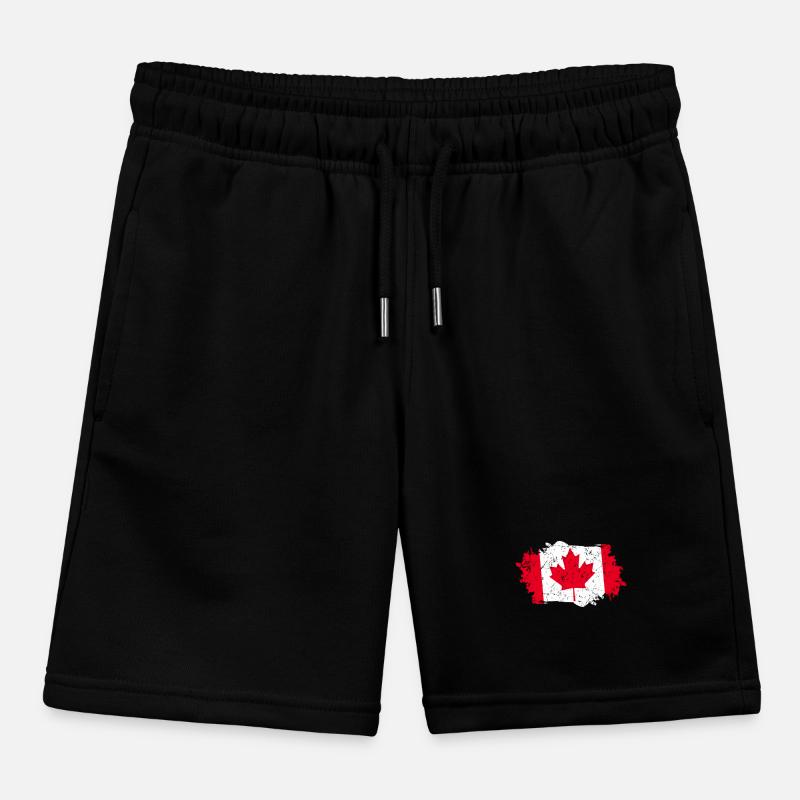 Canada Flag Grunge Canada Flag Kids Organic Sweat Shorts by Stanley/Stella