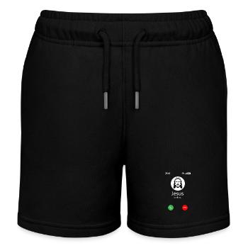 Jesus is calling - Kids Organic Sweat Shorts by Stanley/Stella - black - Front