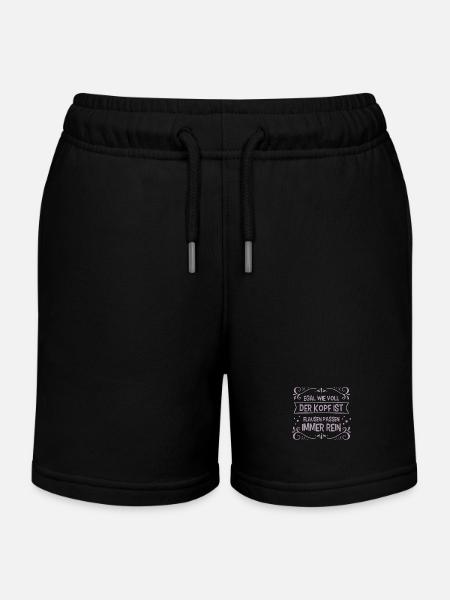 Egal wie voll der Kopf ist Flausen passen immer - Kinder Organic Joggingshorts Mini Bolter von Stanley/Stella - Schwarz