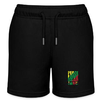 Peace Love Schafkopf Kartenspiel Spielkarte - Kinder Organic Joggingshorts Mini Bolter von Stanley/Stella - Schwarz - Vorne