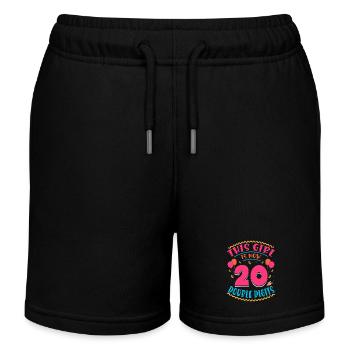 This Girl Is Now 20 | Cupcake Themed - Kids Organic Sweat Shorts by Stanley/Stella - black - Front