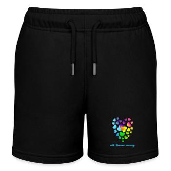 Herzen bunte Herzen Herzen Haufen - Kinder Organic Joggingshorts Mini Bolter von Stanley/Stella - Schwarz - Vorne