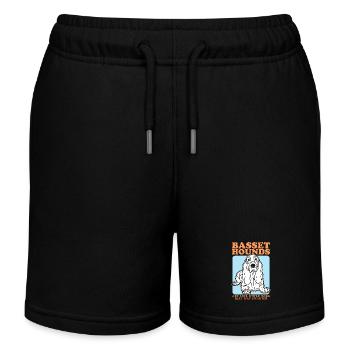 Basset Hound Hunde Hundebesitzer Geschenk - Kinder Organic Joggingshorts Mini Bolter von Stanley/Stella - Schwarz - Vorne